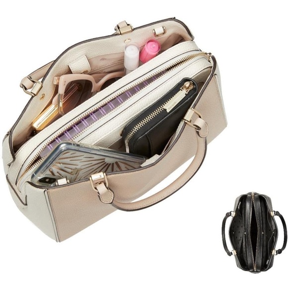 kate spade handbag purse Leila medium triple compartment satchel in leather - Picture 7 of 7